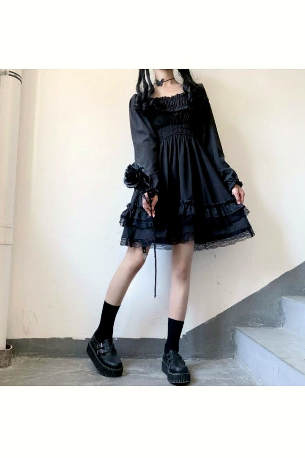 Y2k High Waist Gothic Dress