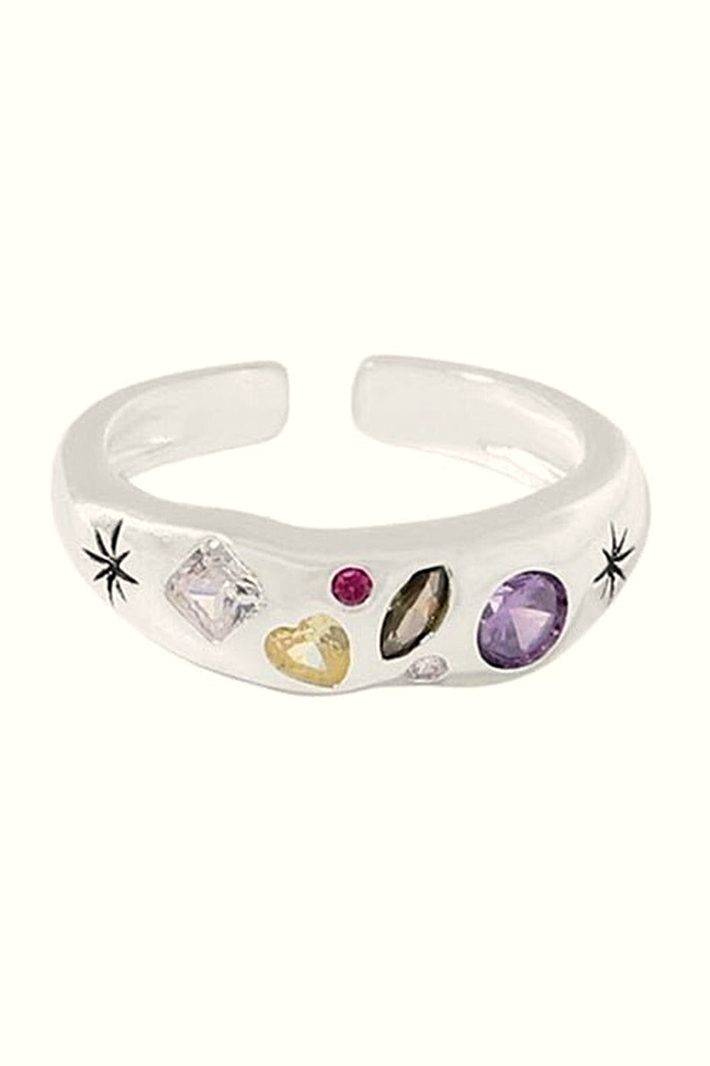 Y2k Indie Opal Zircon Ring