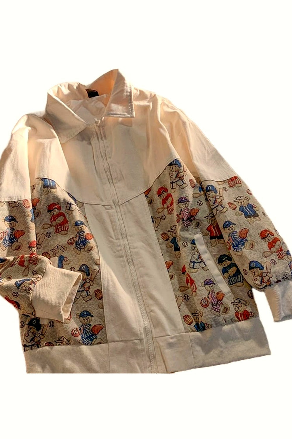 Y2k Jacket Bear Print Spring Autumn