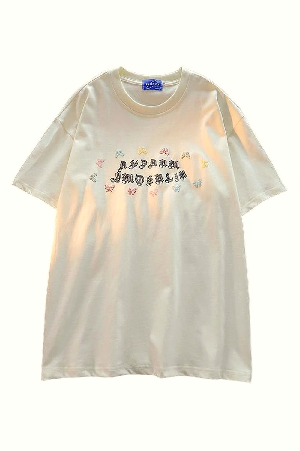 Y2k Kawaii Butterfly Painting Cotton T-shirt