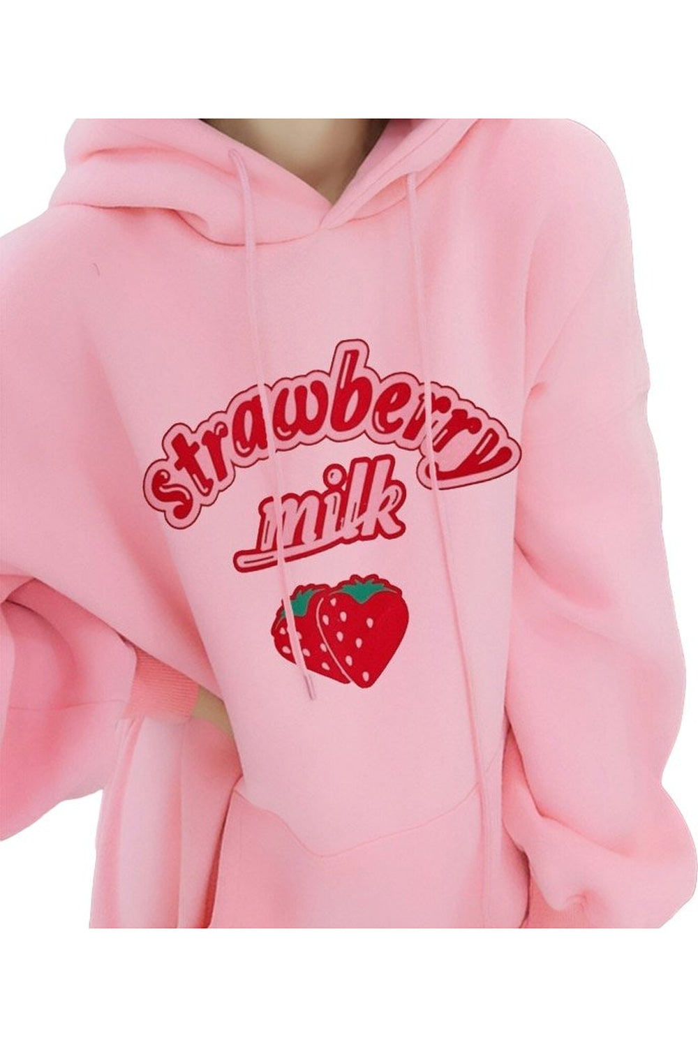 Y2k Kawaii Strawberry Milk Hoodie