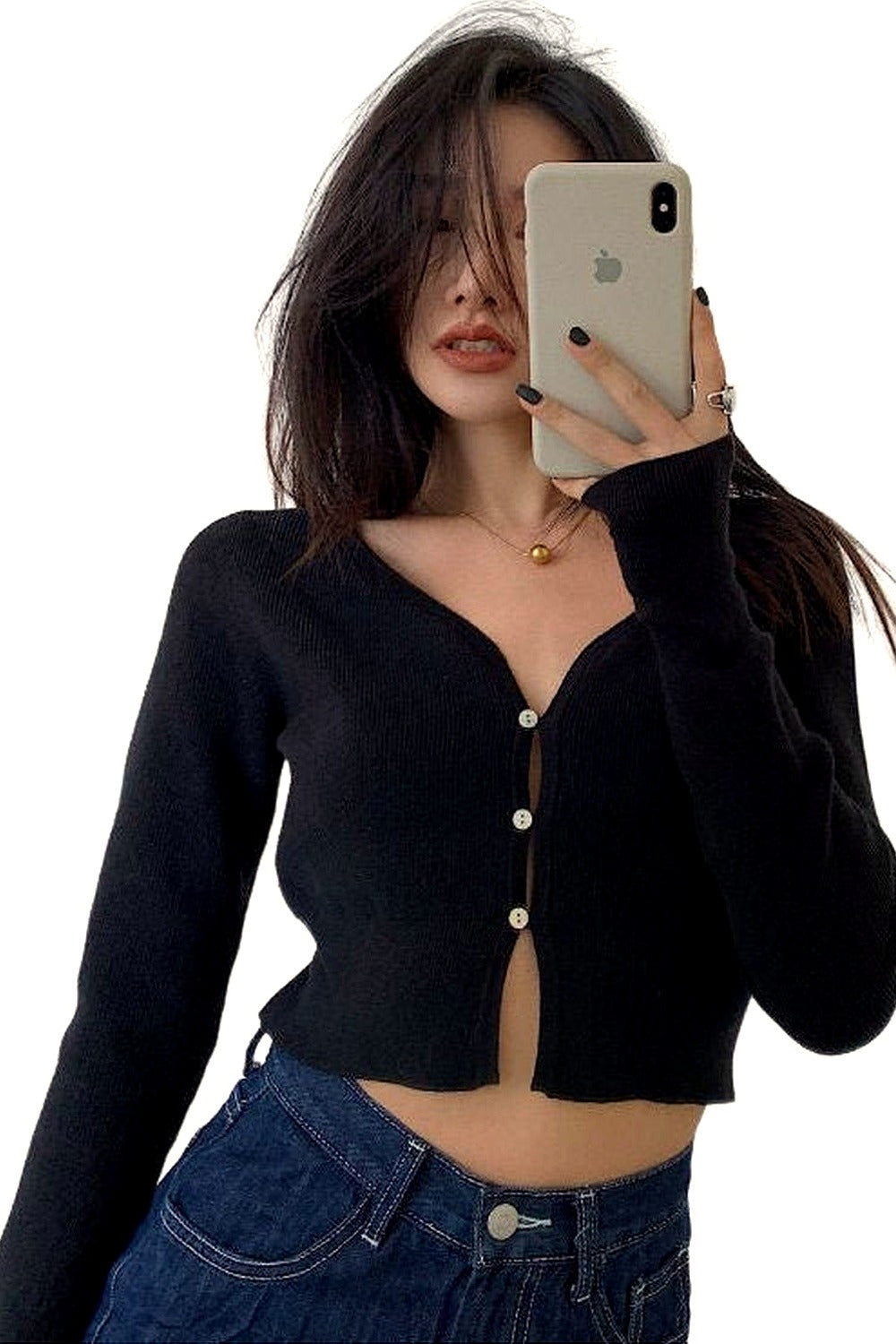 Y2k Korean Aesthetic Cropped Cardigan