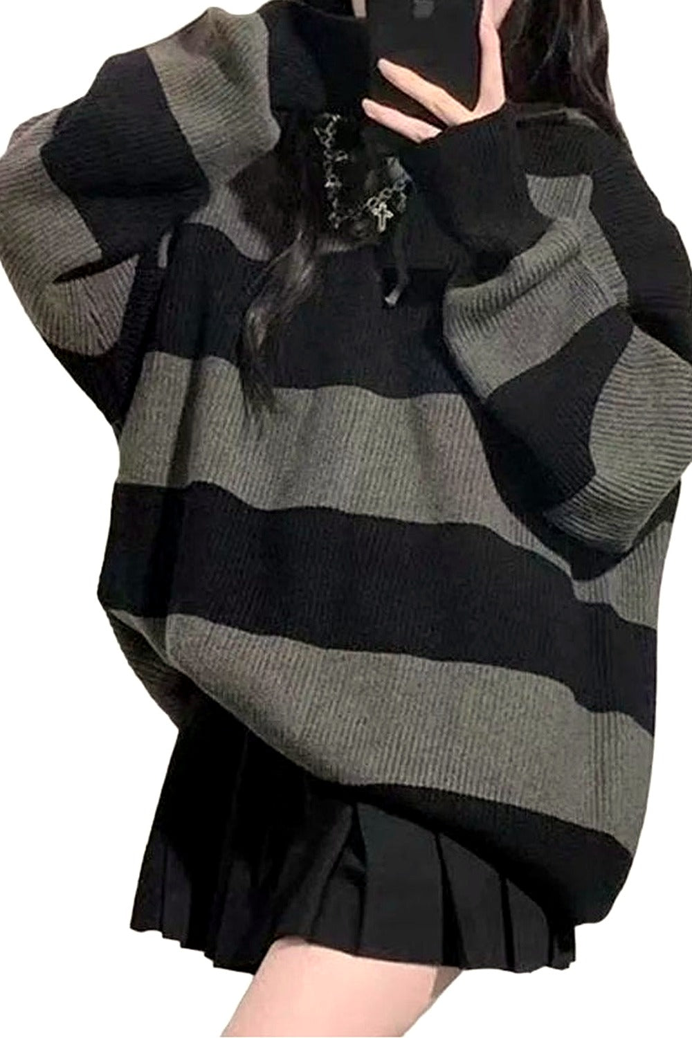 Y2k Korean Stripe Knit Sweater