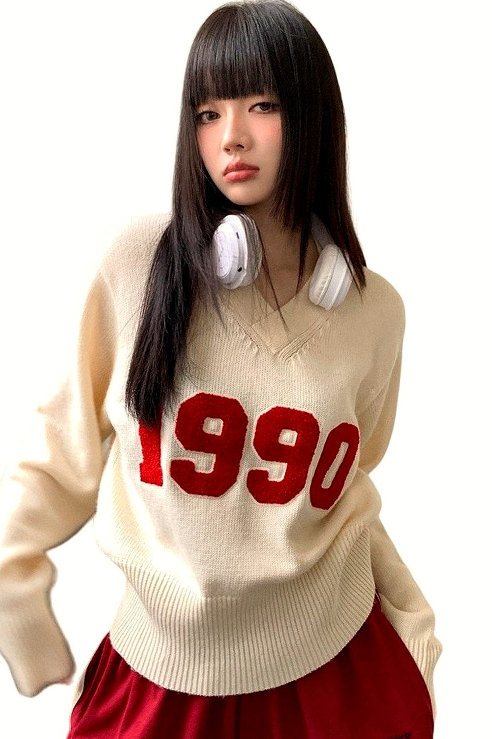 Y2k Letter Patchwork Sweater
