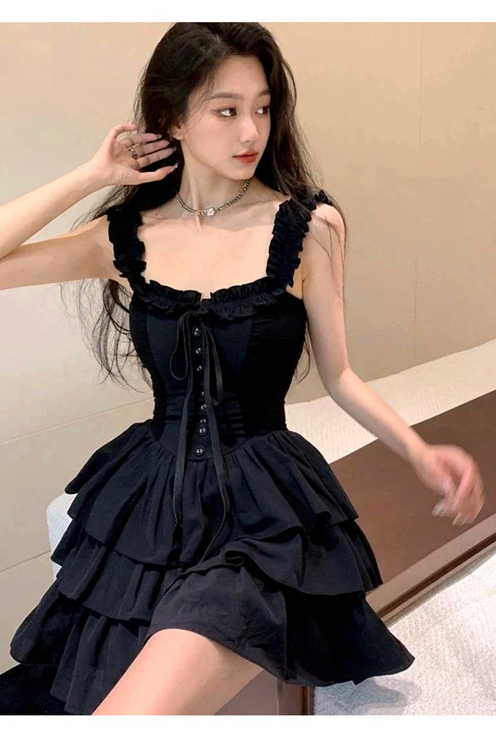 Y2k Lolita Style Black Dress