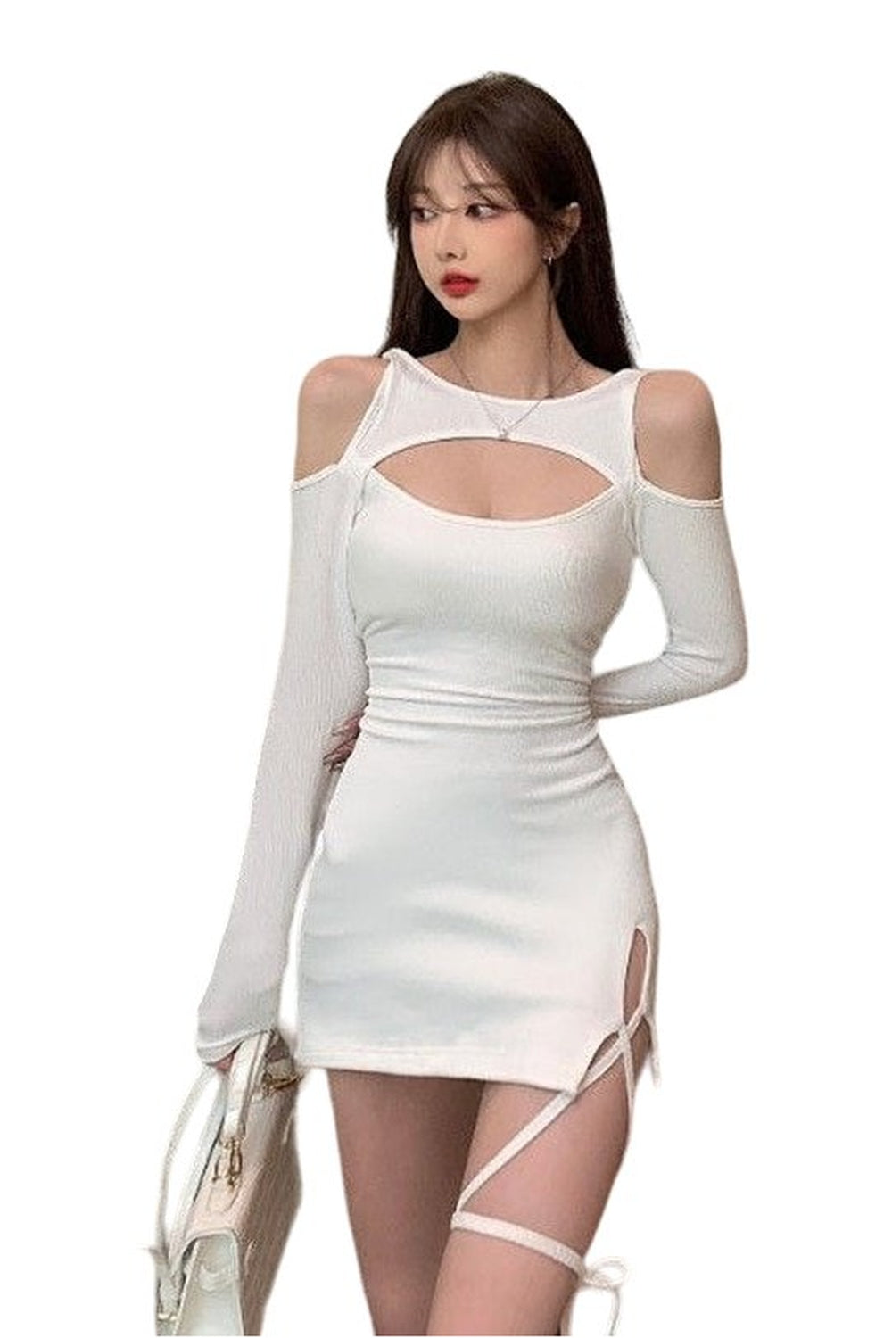 Y2k Long Sleeve Off Shoulder Party Dress