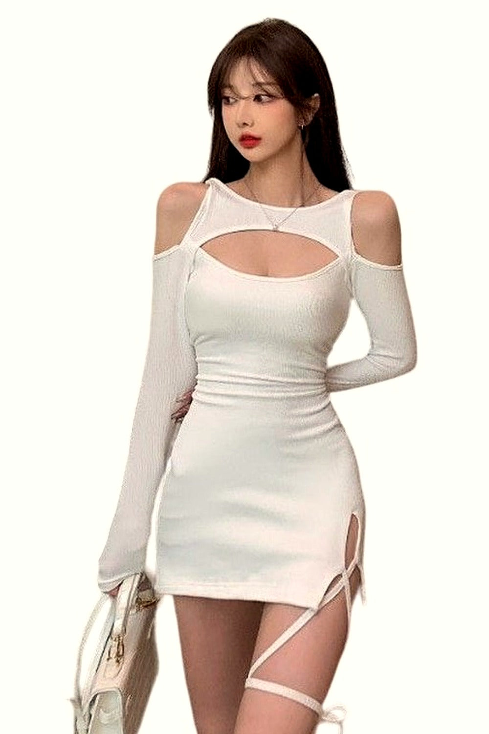 Y2k Long Sleeve Off Shoulder Party Dress
