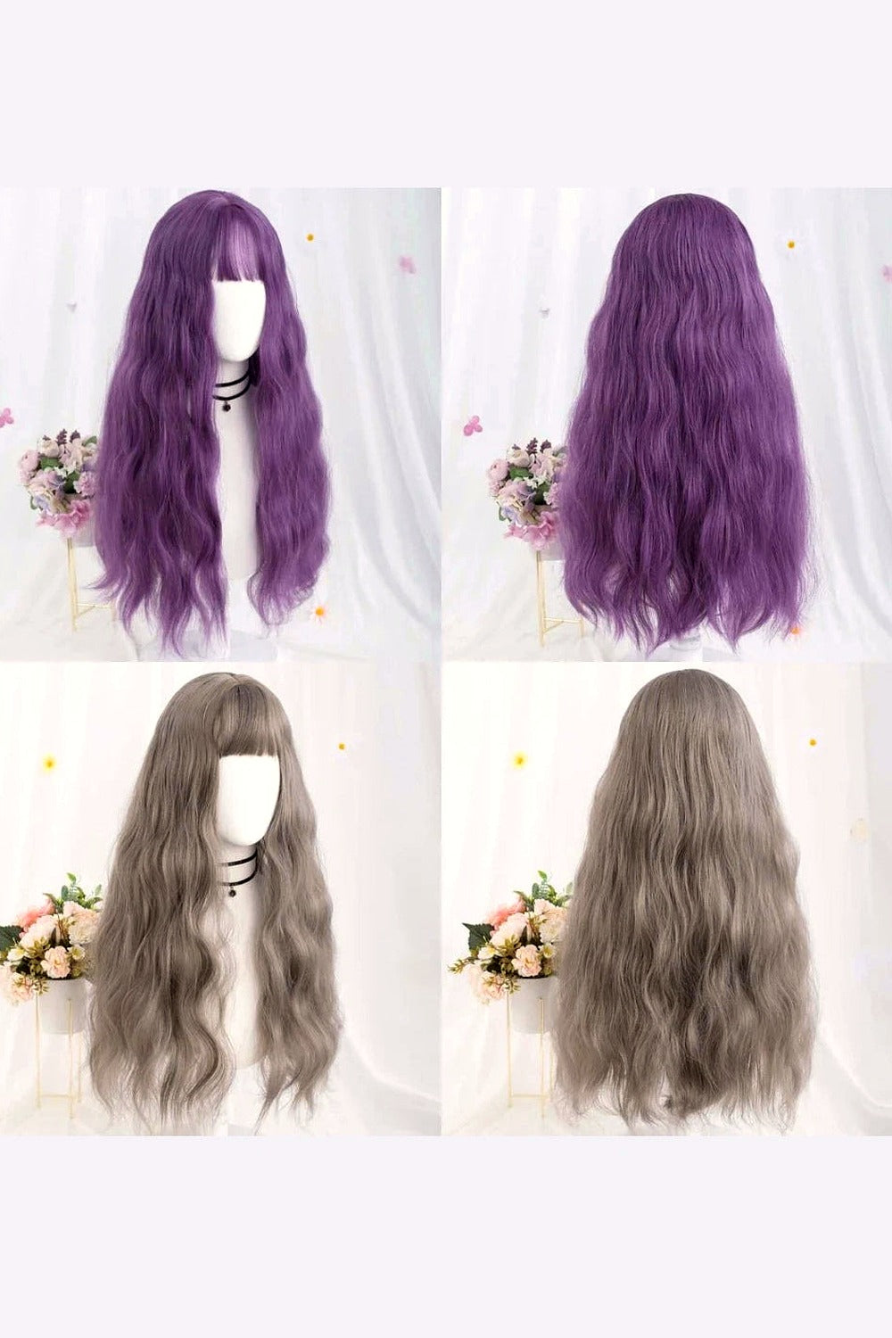Y2k Long Wavy Purple Wig