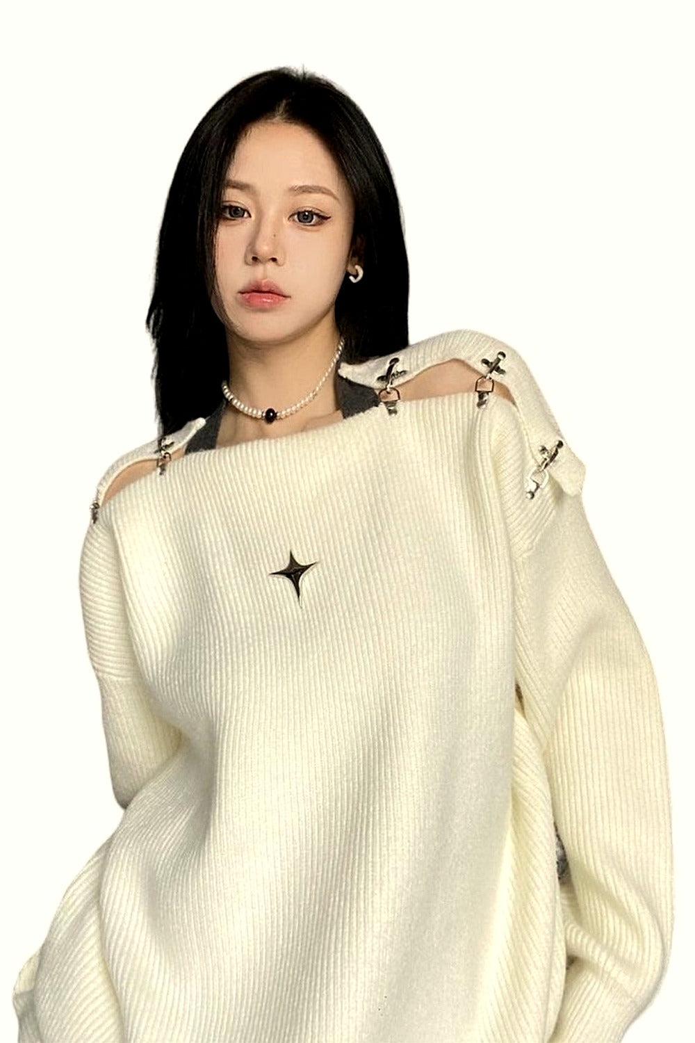 Y2k Off Shoulder Sweater