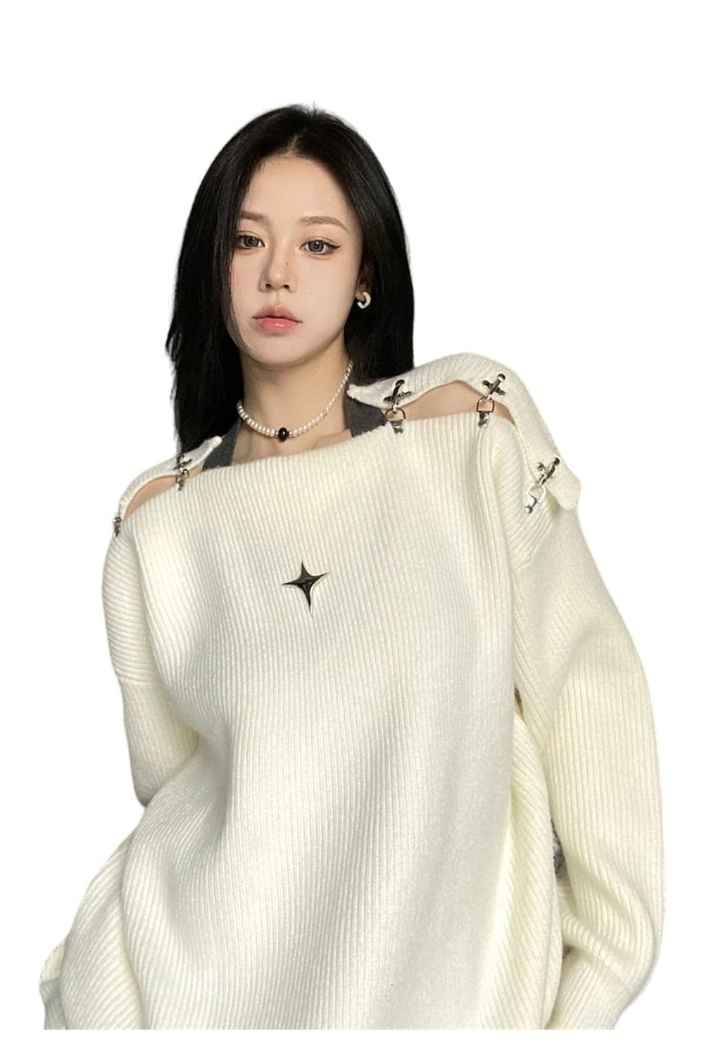 Y2k Off Shoulder Sweater
