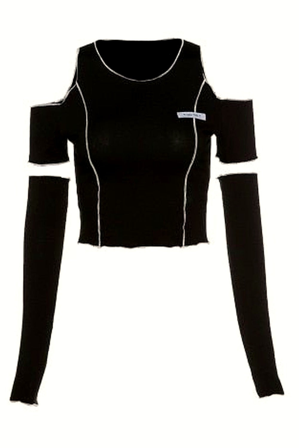 Y2k Open Shoulder Sleeve Crop Top