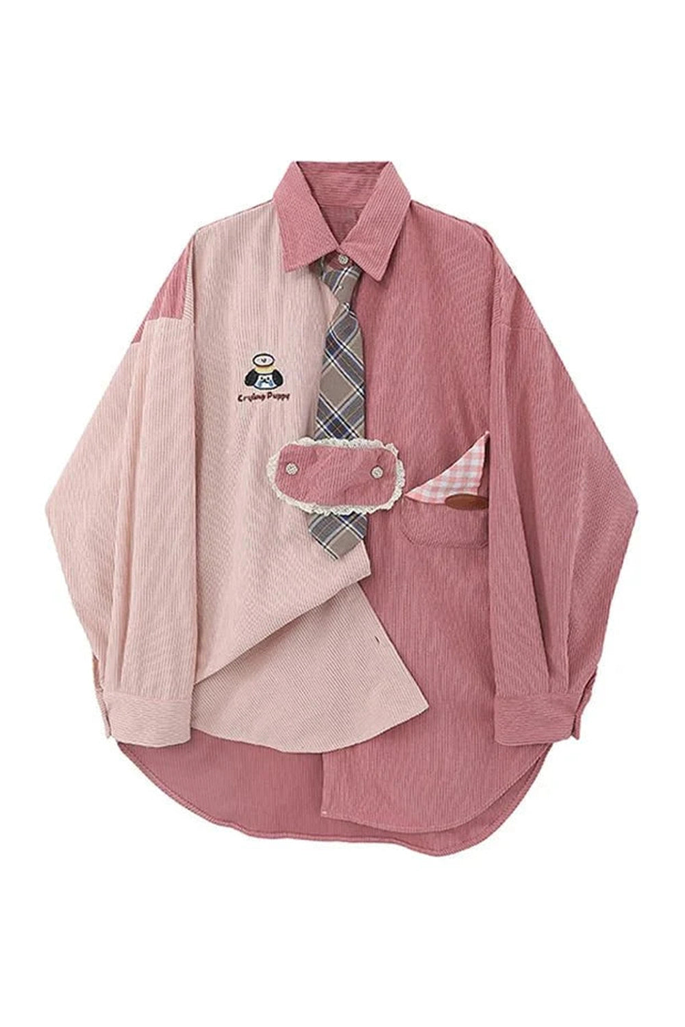 Y2k Pastel Puppy Patchwork Shirt