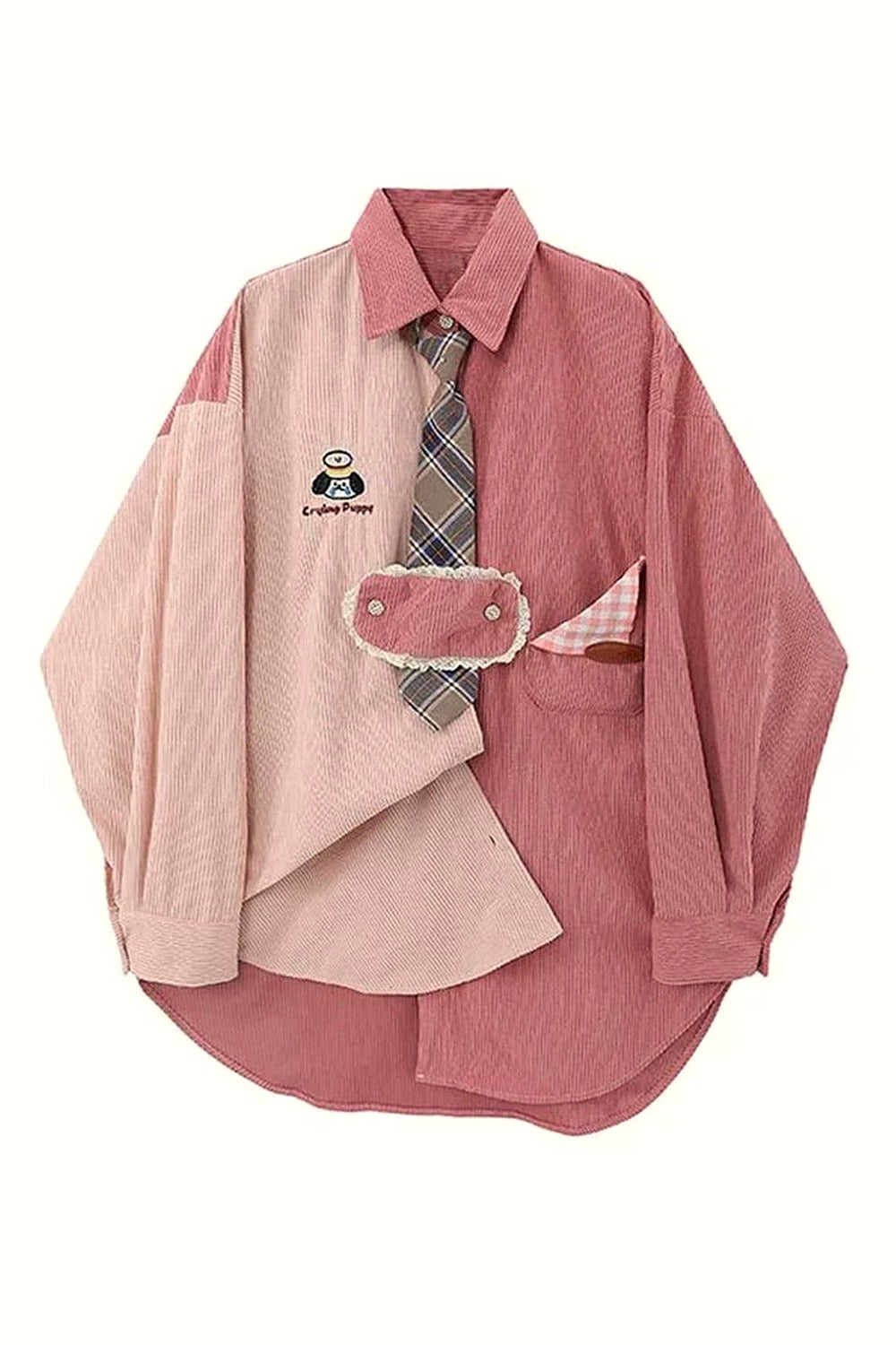 Y2k Pastel Puppy Patchwork Shirt