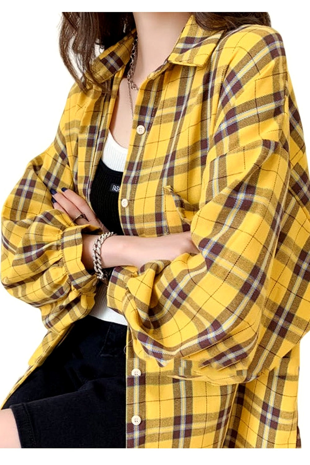 Y2k Plaid Oversize Loose Shirt