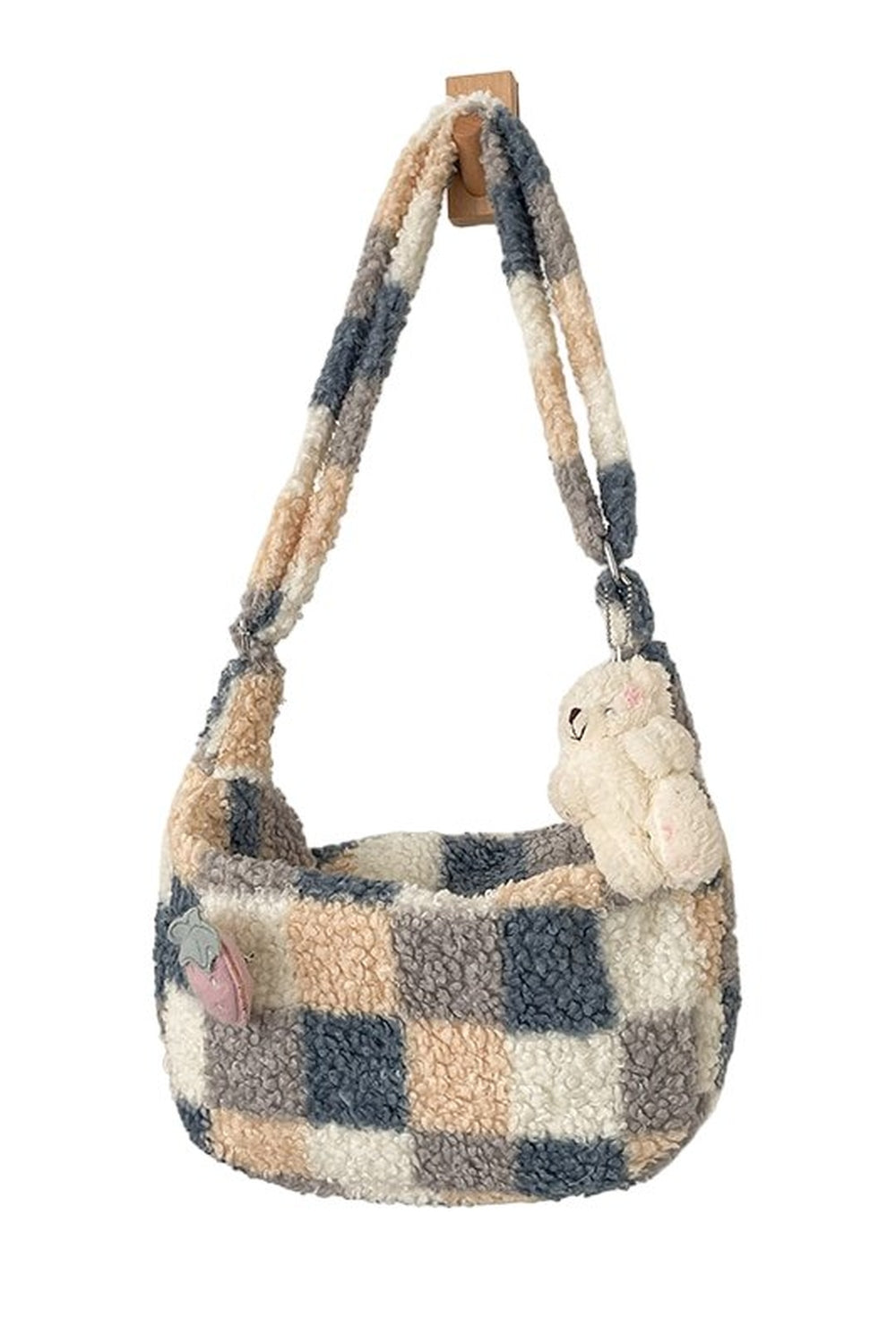 Y2k Plush Checker Bag