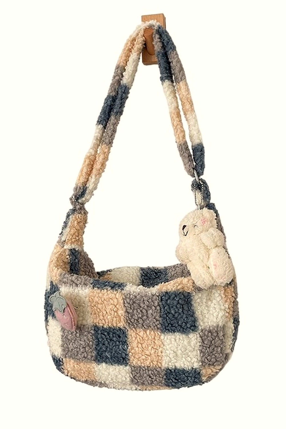 Y2k Plush Checker Bag