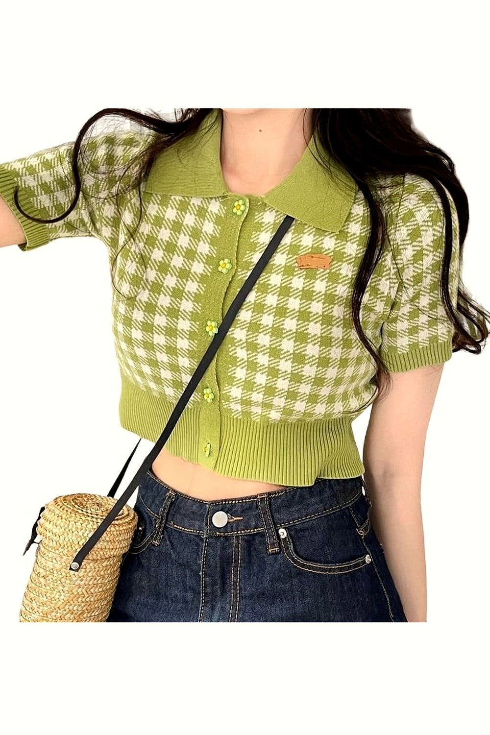 Y2k Preppy Style Plaid Crop Top