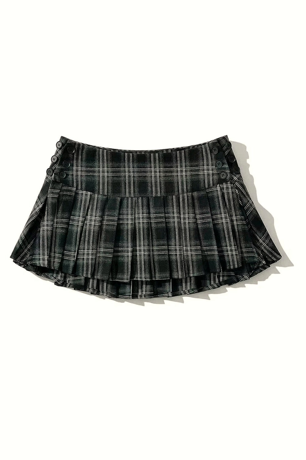 Y2k Preppy Style Plaid Pleated Mini Skirt