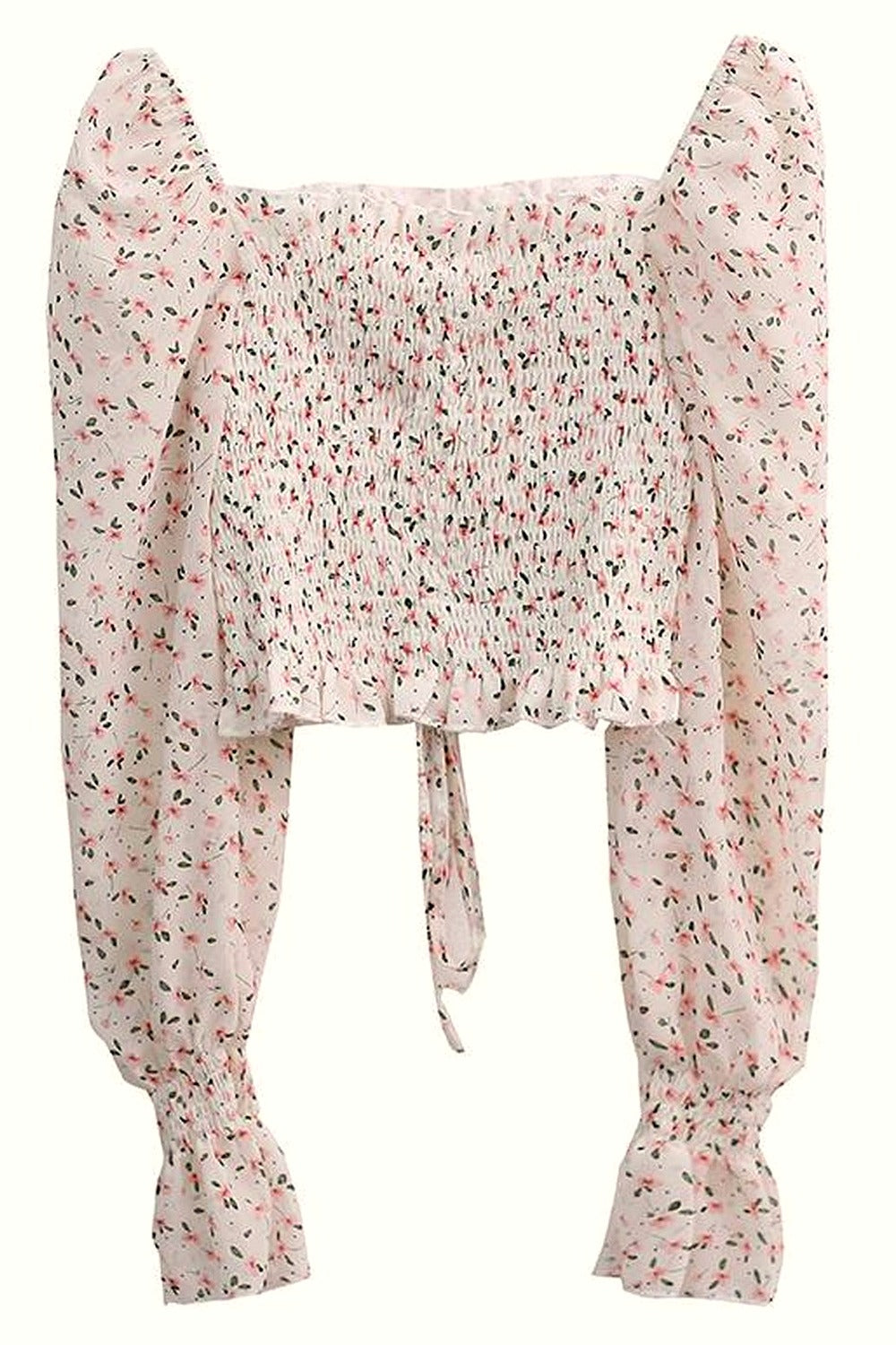 Y2k Puff Sleeve Floral Blouse