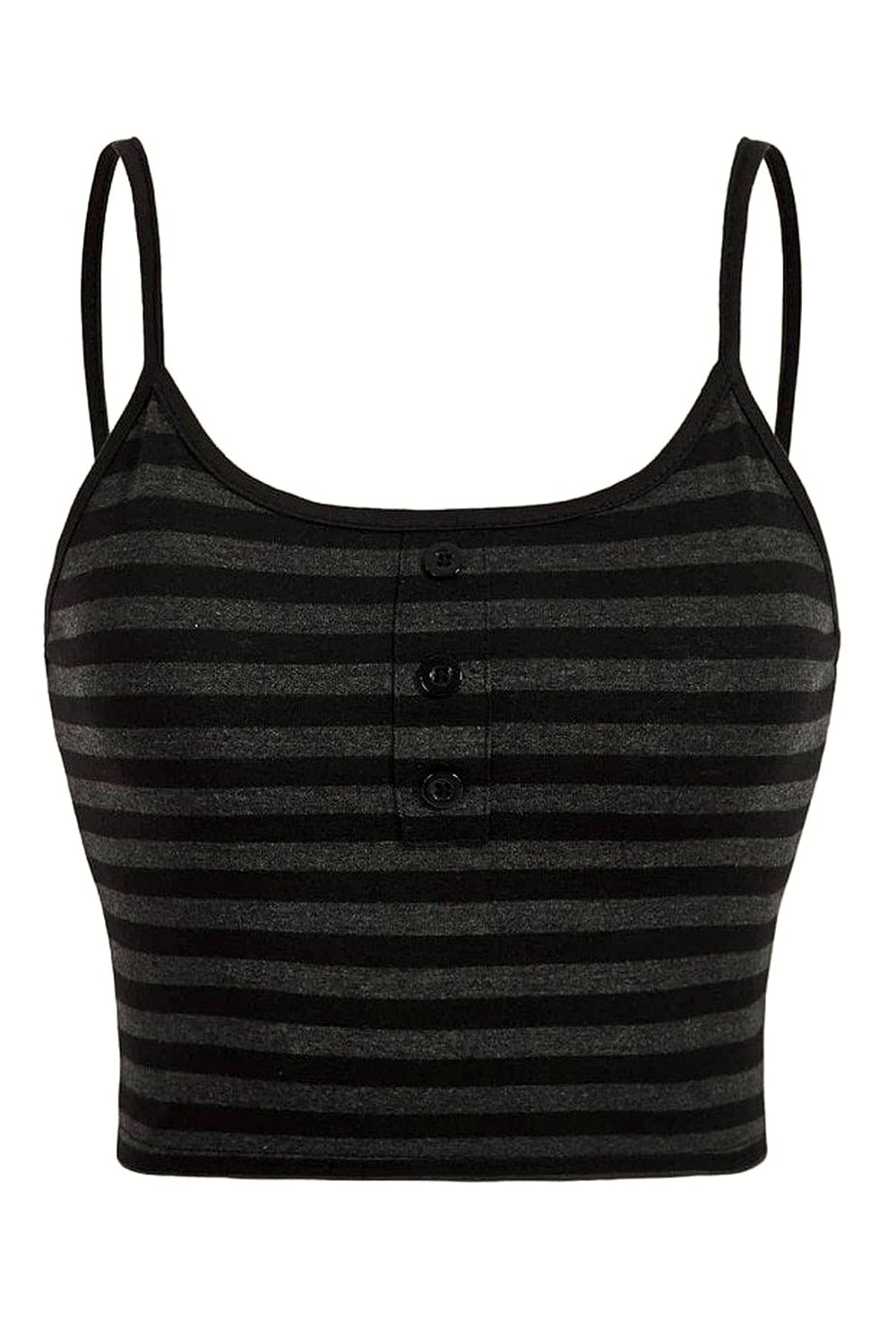 Y2k Punk Striped Button Cami Crop Top