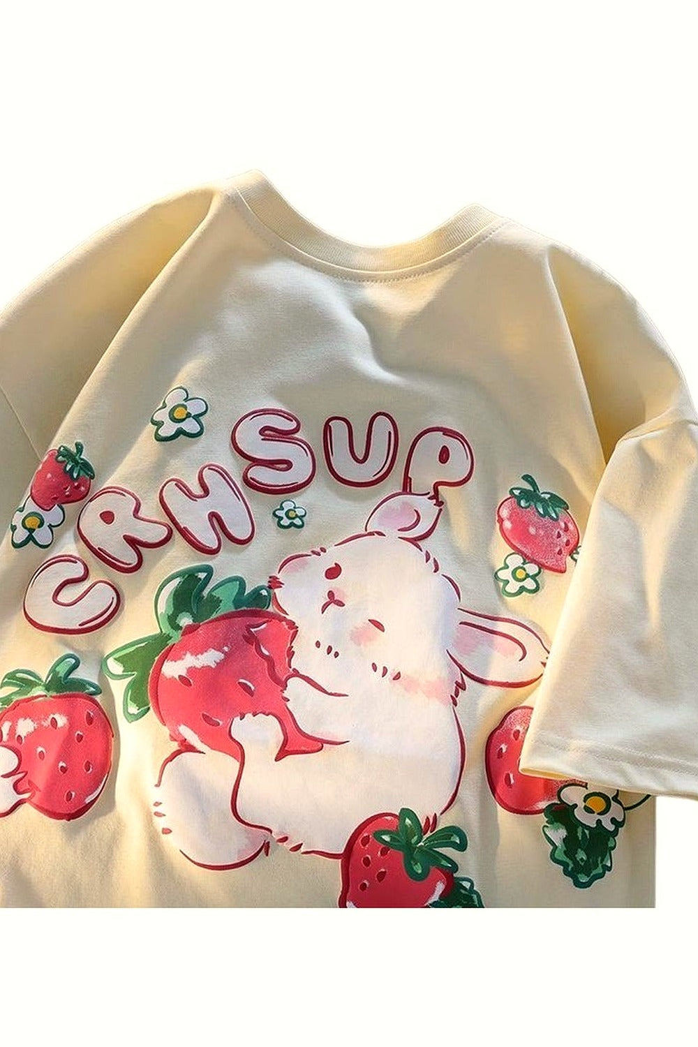 Y2k Rabbit Strawberry Print T-shirt