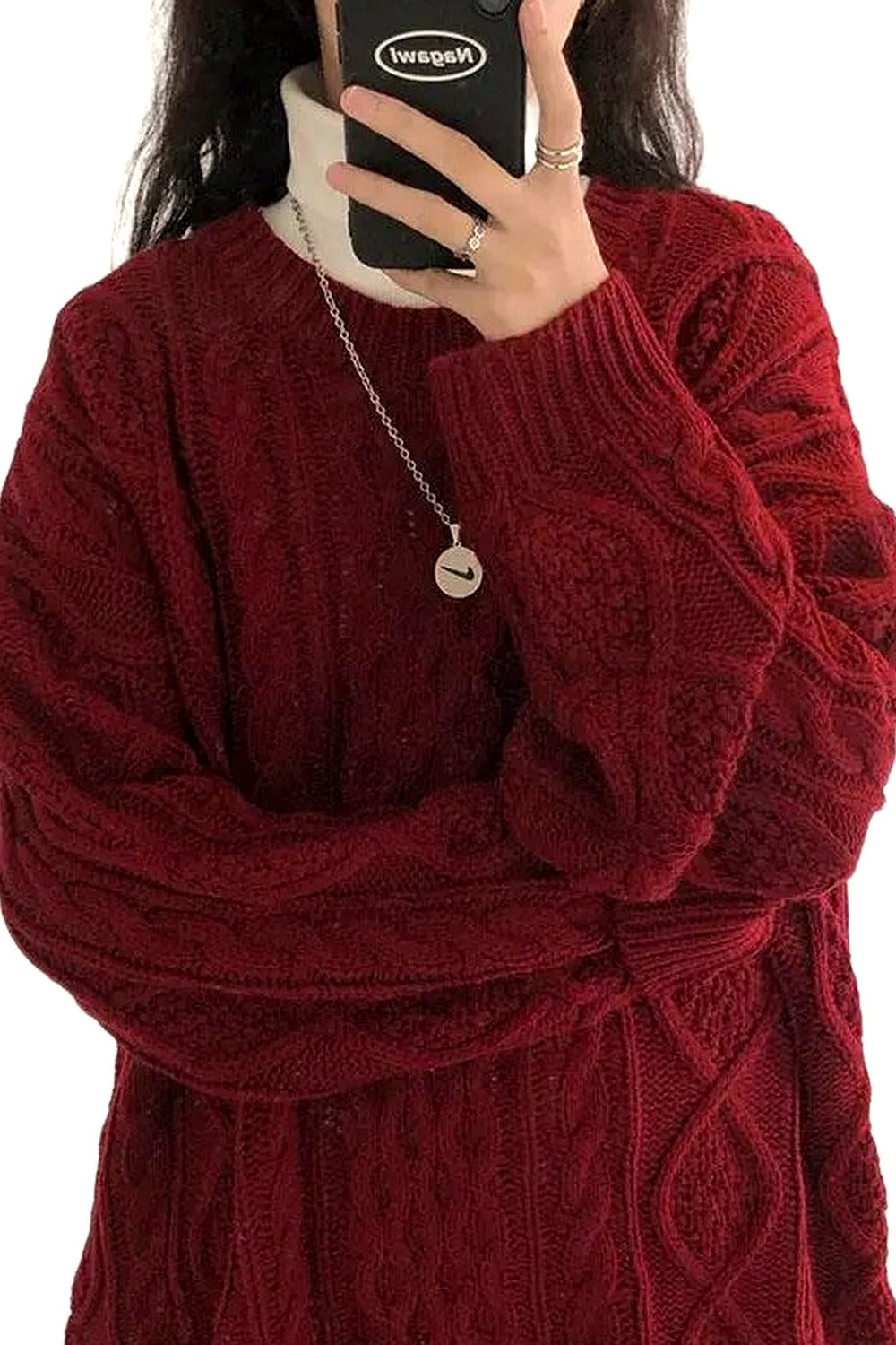 Y2k Red Twist Knit Preppy Sweater