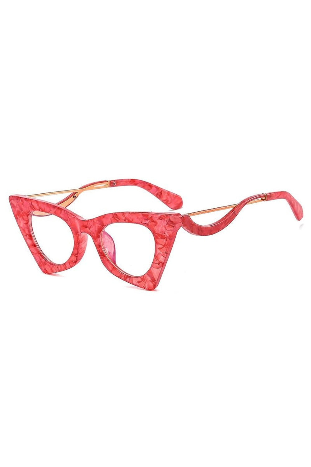 Y2k Retro Cat Eye Clear Lens Glasses