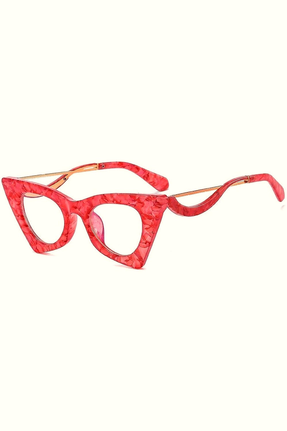 Y2k Retro Cat Eye Clear Lens Glasses