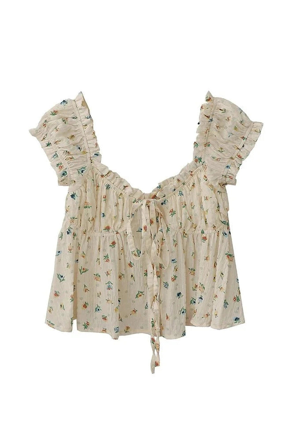 Y2k Retro Print Chiffon Blouse