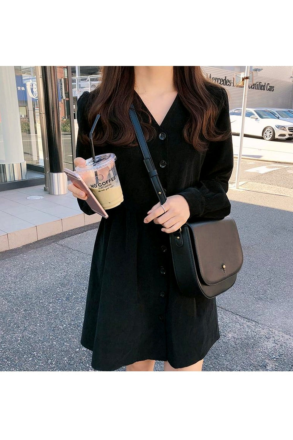 Y2k Minimalist Black Casual Dress