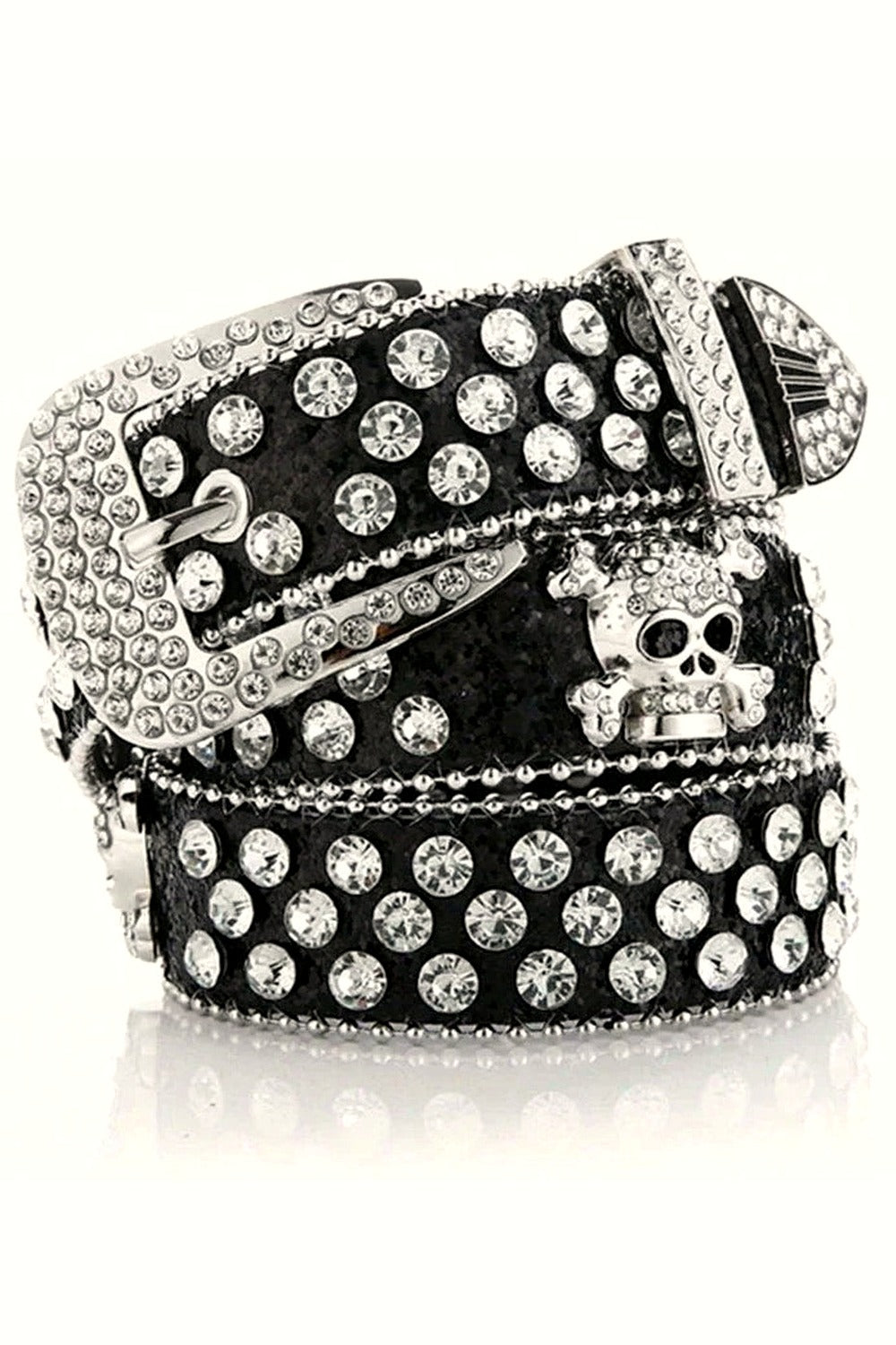 Y2k Rhinestone Skull Rivet Jeans Belt