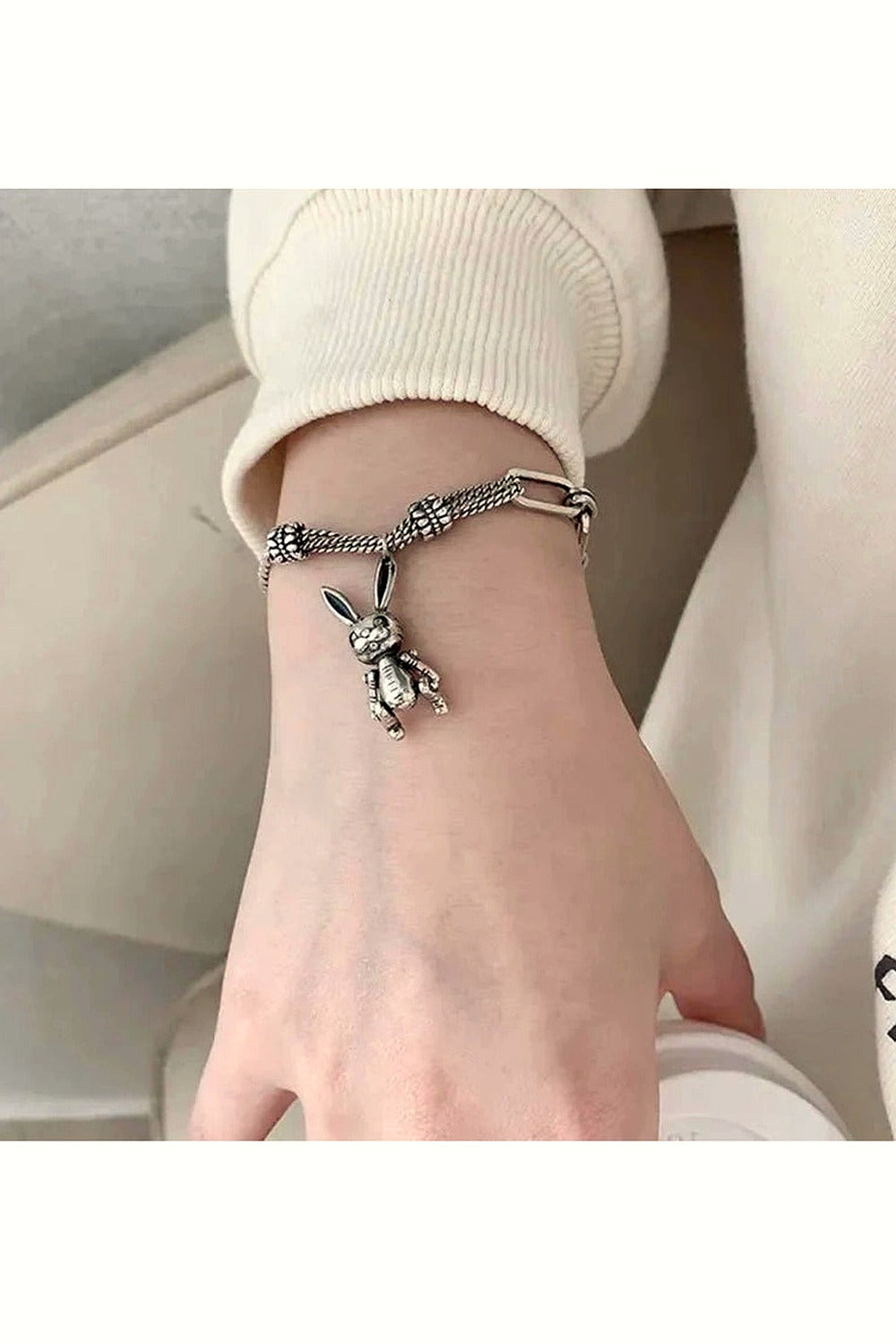 Y2k Robot Rabbit Charm Bracelet