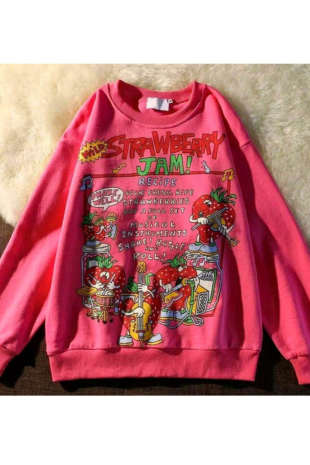 Y2k Rose Red Cartoon Sweatshirt