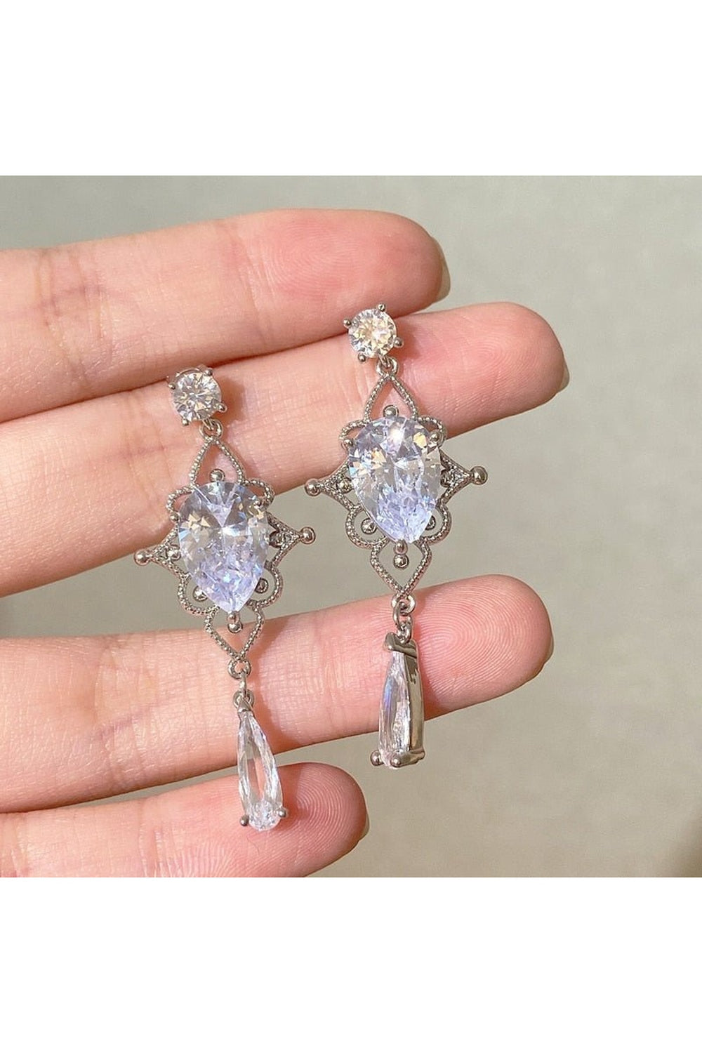 Y2k Shiny Waterdrop Crystal Drop Earrings