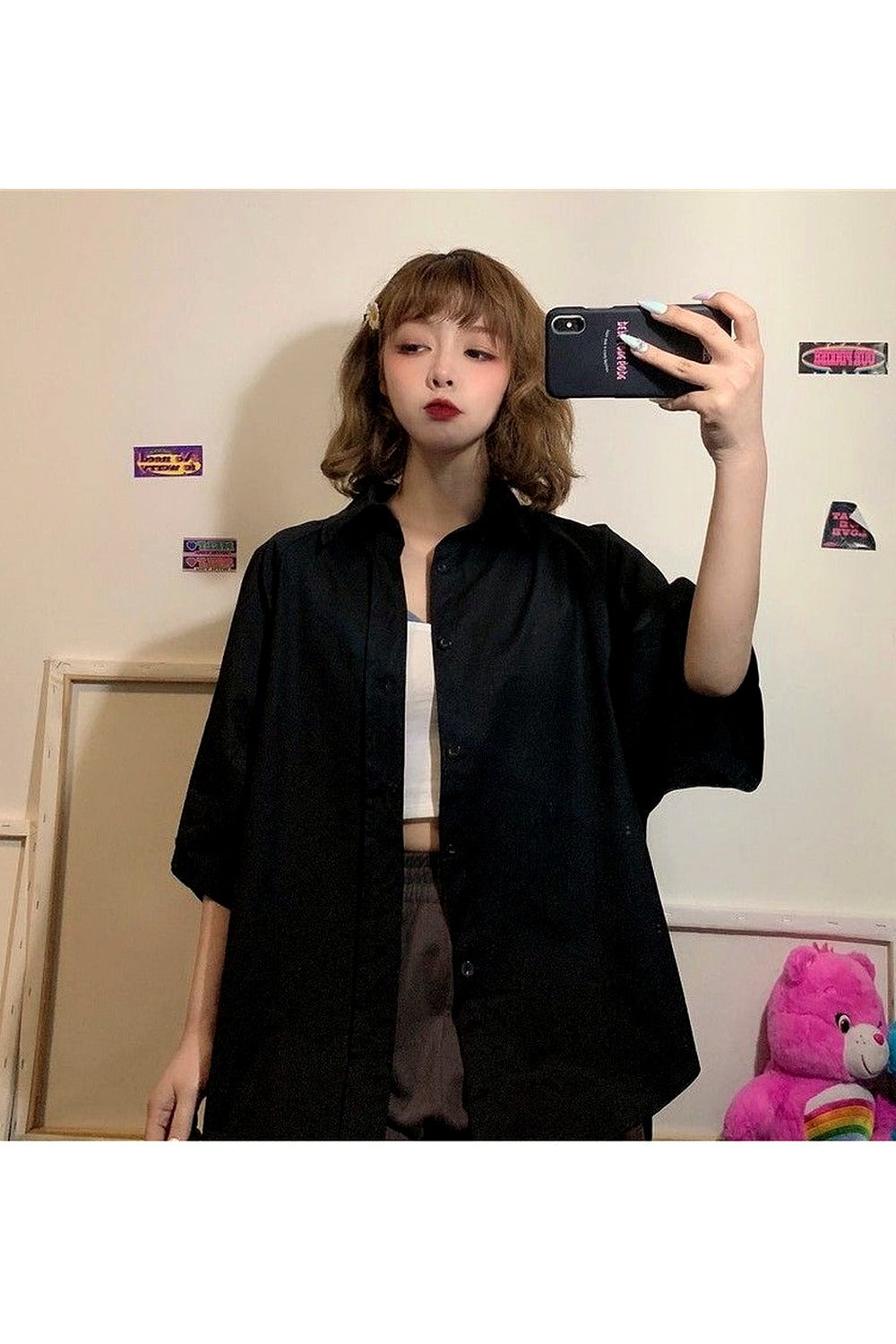 Y2k Simple Plain Aesthetic Shirt