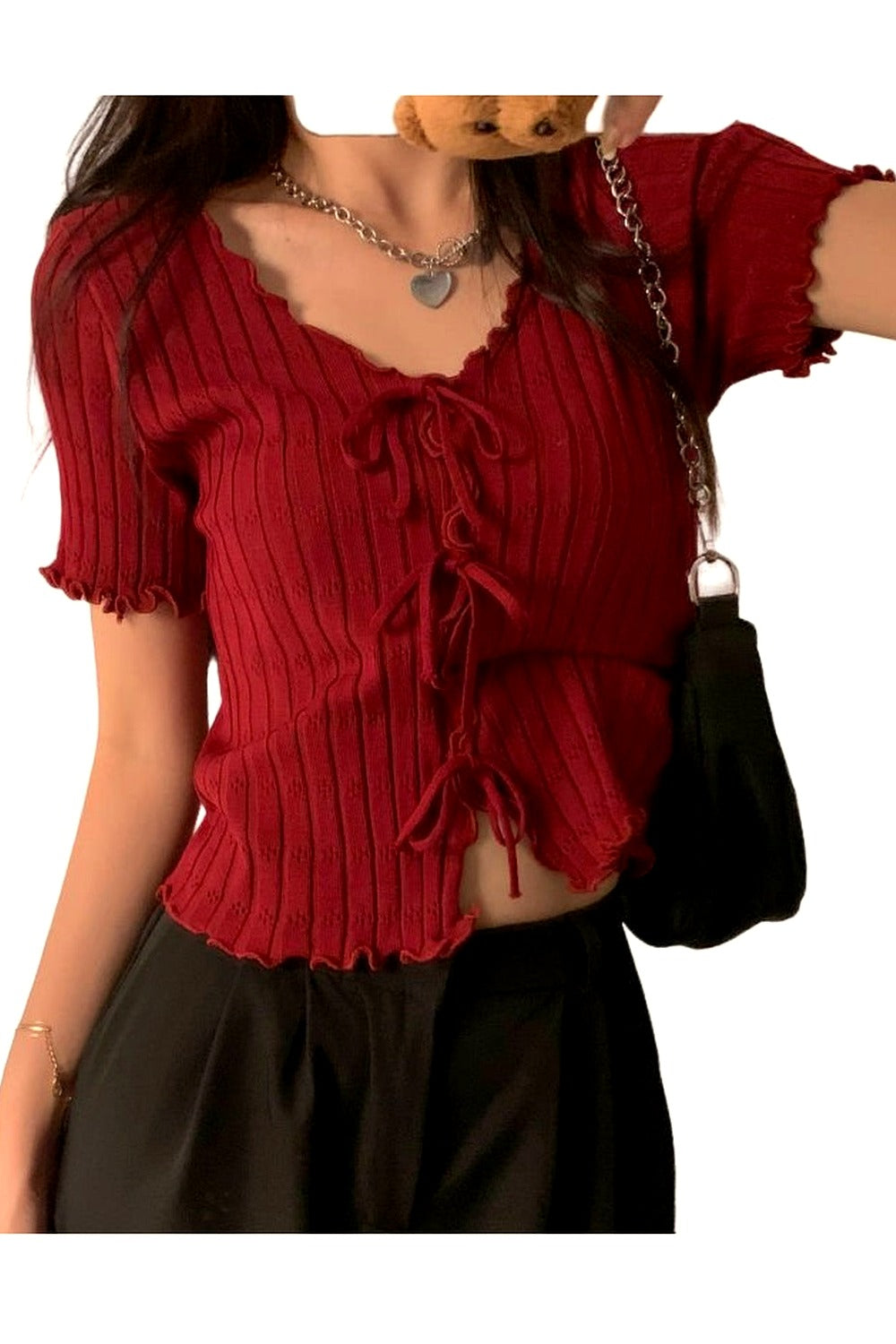 Y2k Simple Versatile Knitted Crop Top