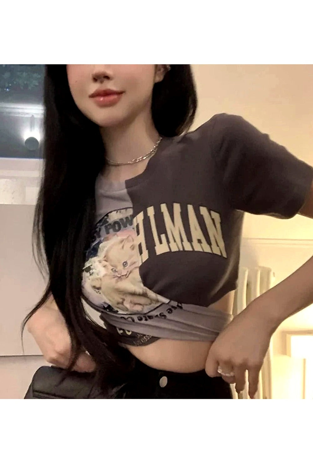 Y2k Spring Cute Print Slim Fit T-Shirt