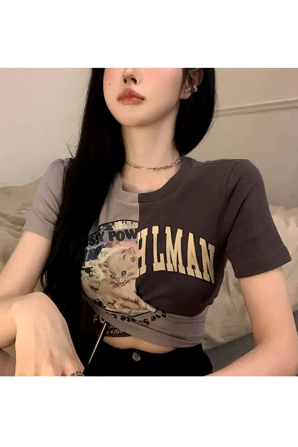 Y2k Spring Cute Print Slim Fit T-Shirt