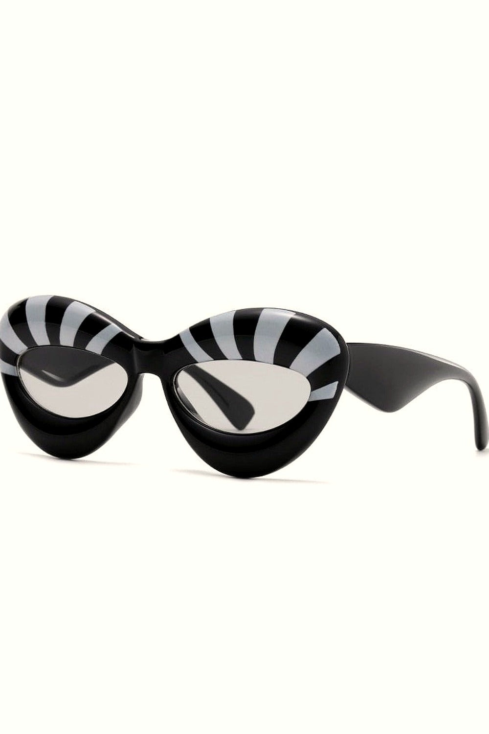 Y2k Stripe Cat Eye Sunglasses