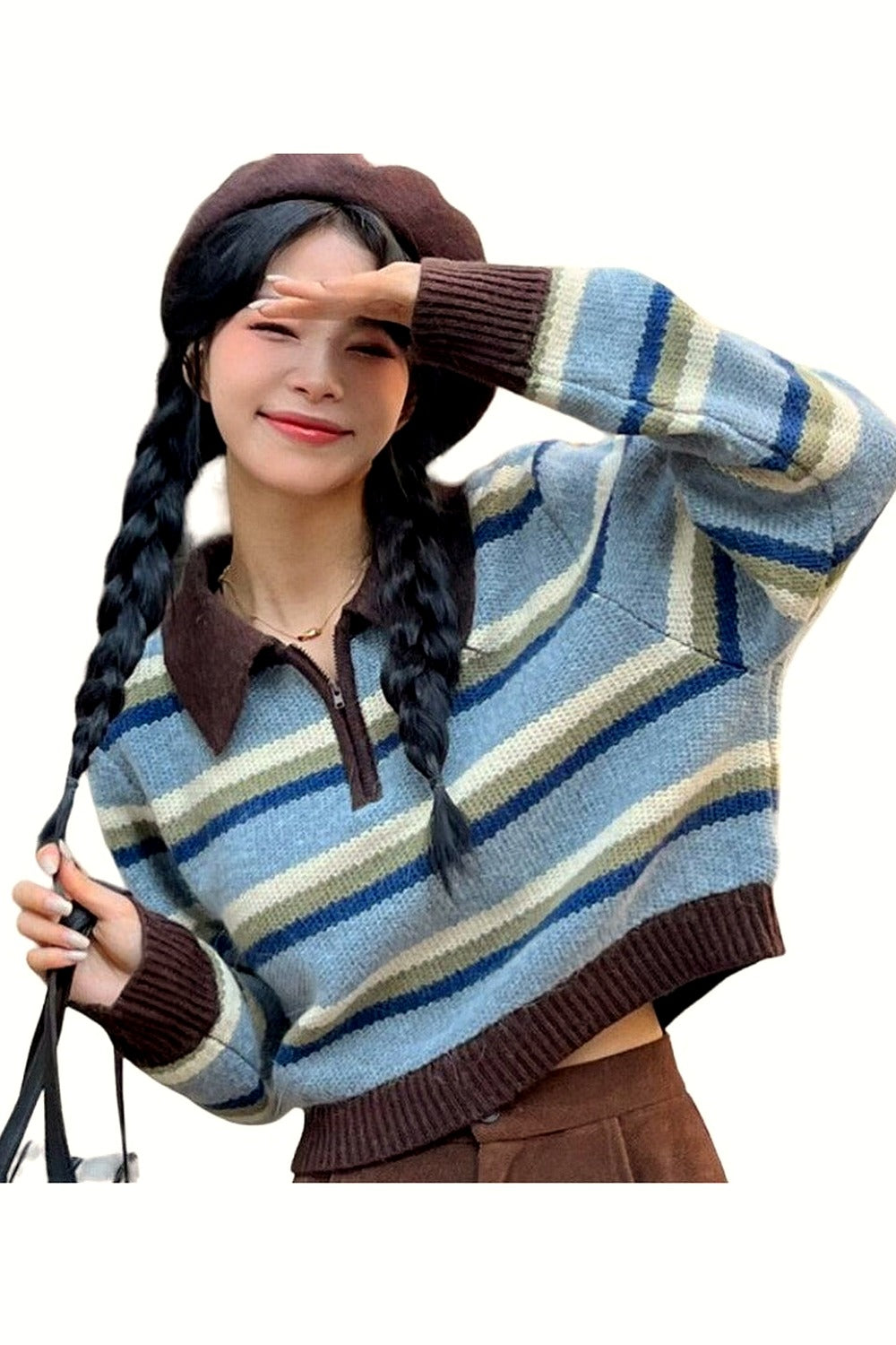 Y2k Striped Korean Pullover Sweater
