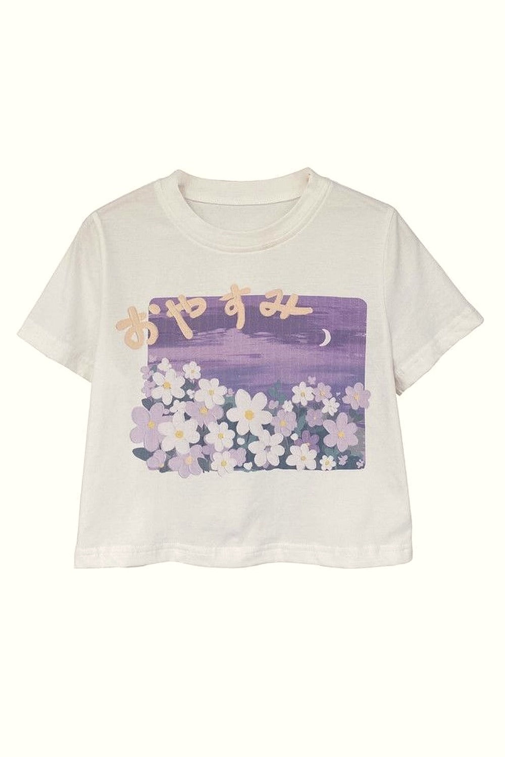 Y2k Sweet Floral O-neck T-shirt