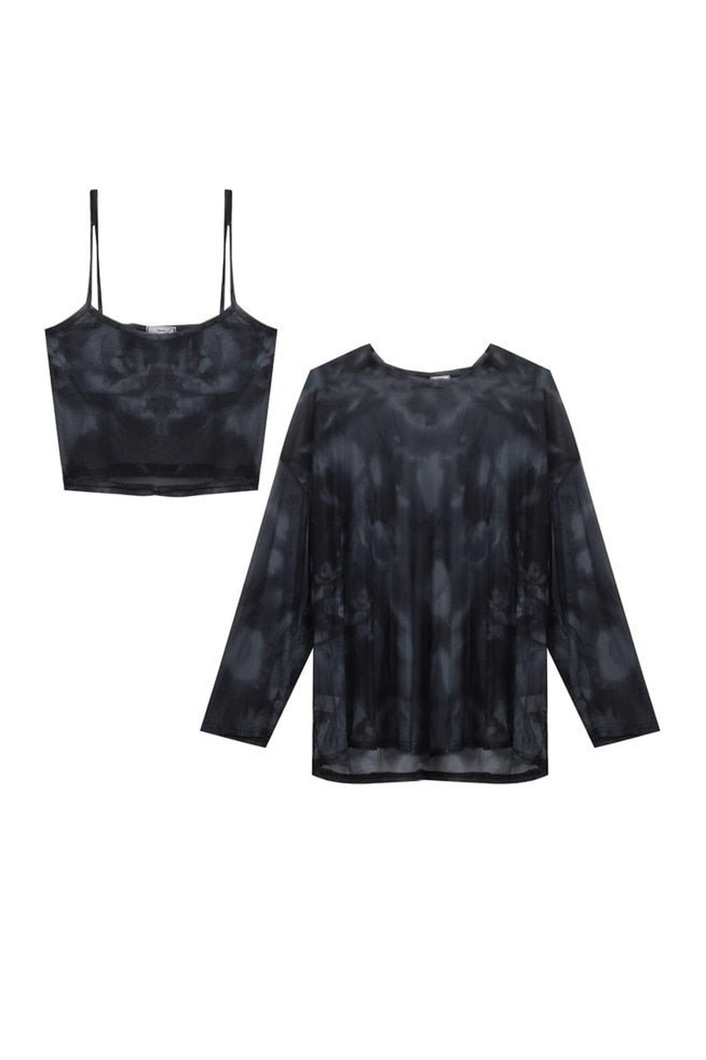 Y2k Tie Dye Long Sleeve Mesh T-shirt