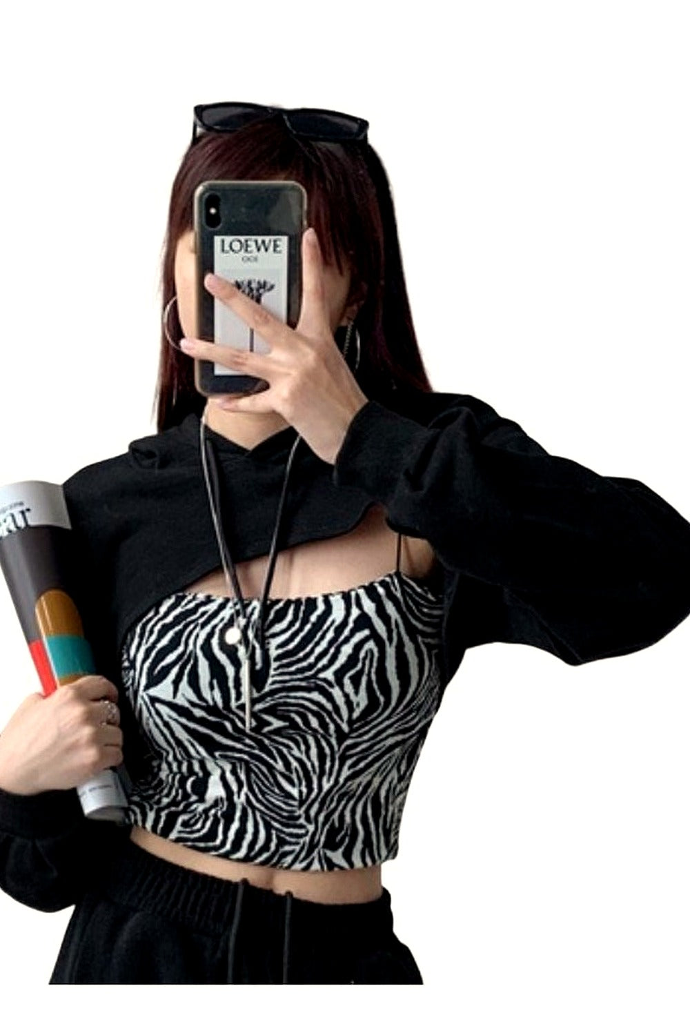 Y2k Trendy Crop Hoodie