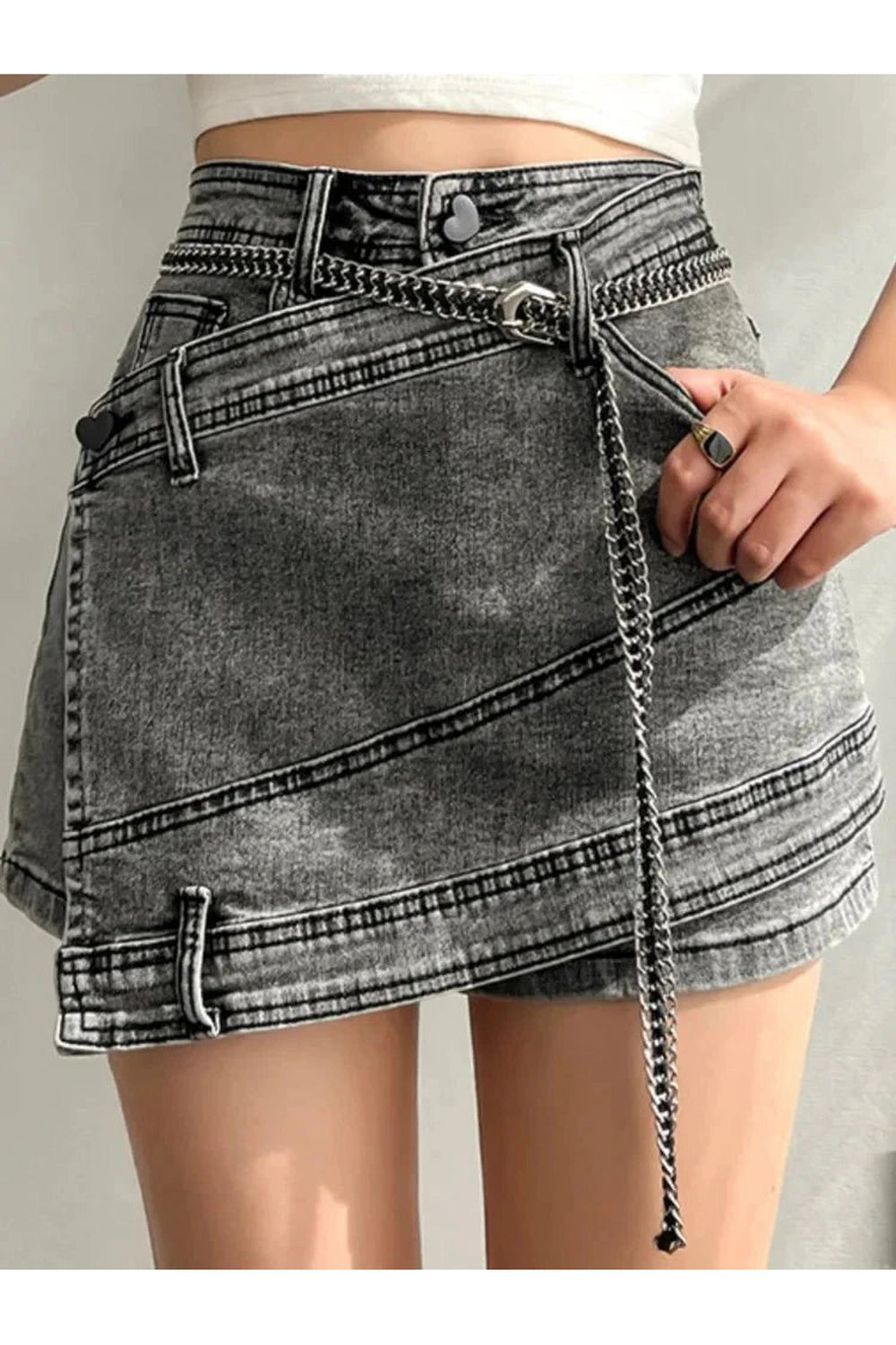 Y2k Urban Edge Chain Skirt