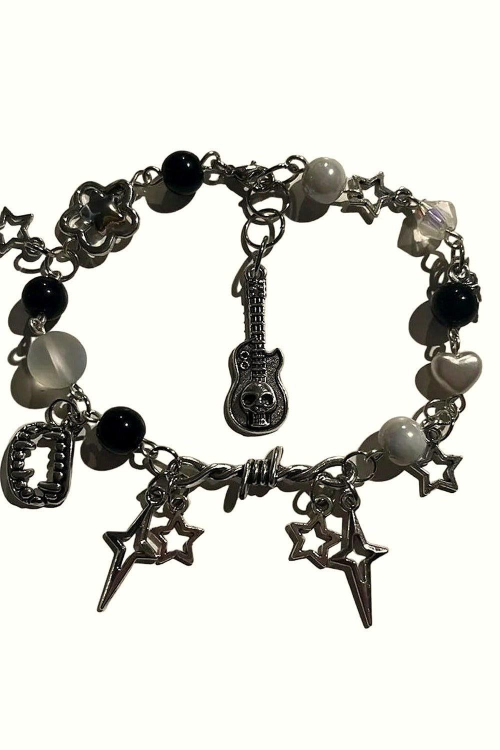 Y2k Vampire Tooth Skull Beaded Bracelet