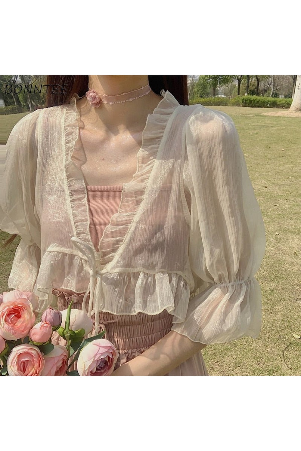 Y2k Vintage Chiffon Loose Blouse
