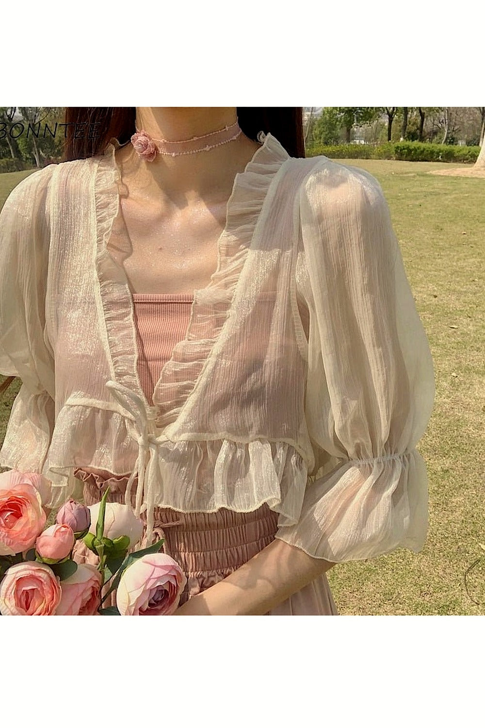 Y2k Vintage Chiffon Loose Blouse