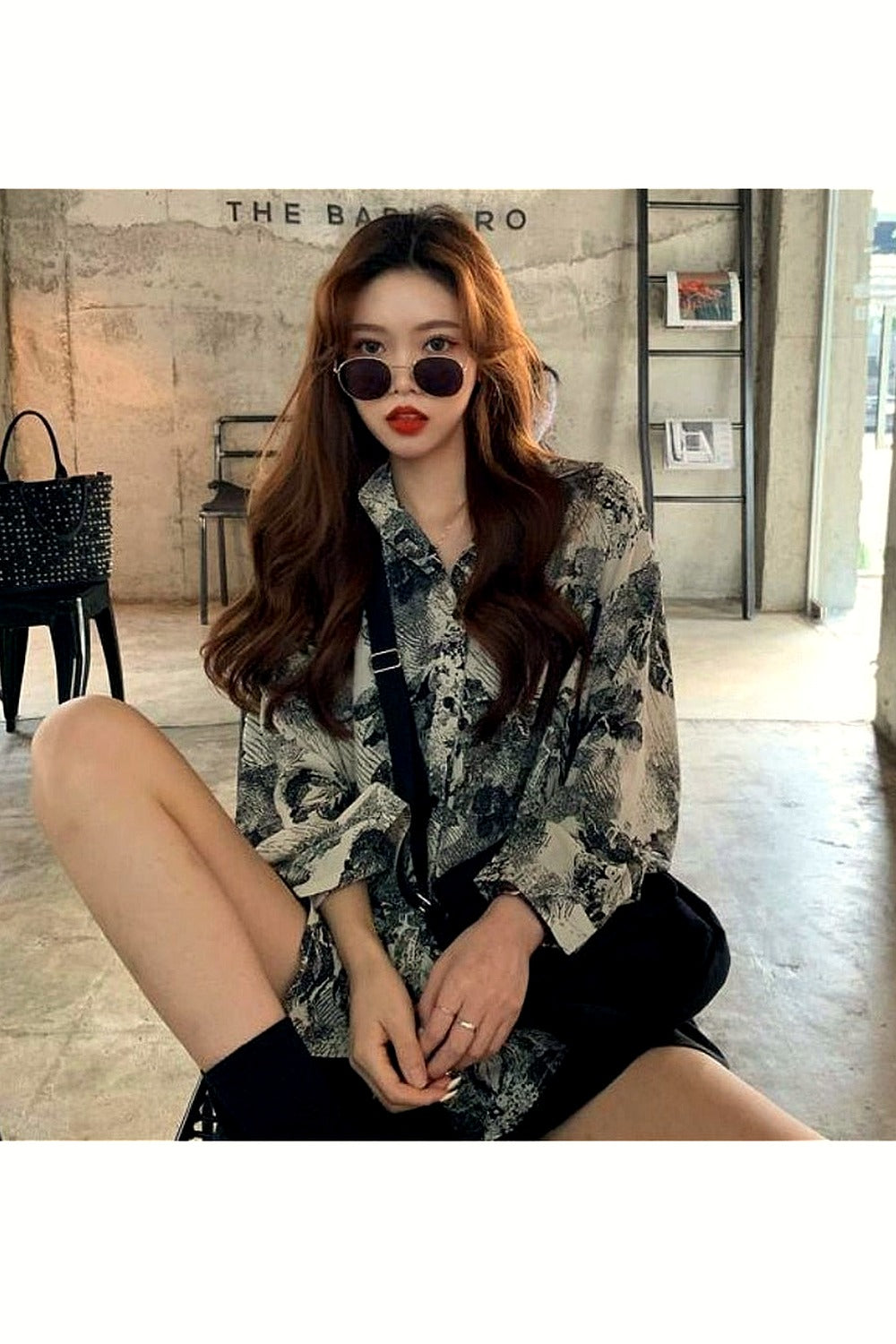 Y2k Vintage Chiffon SImple Shirt
