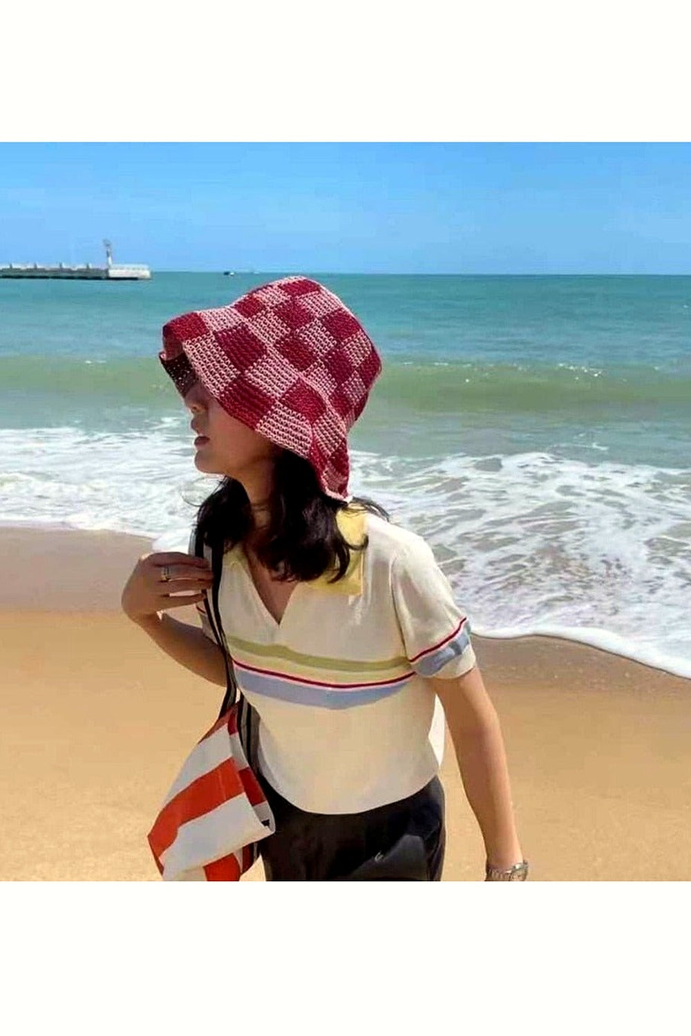Y2k Vintage Knit Sun Hat