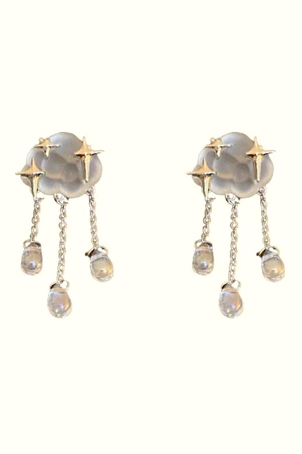 Y2k Vintage Long Tassel Resin Stars Clouds Earrings